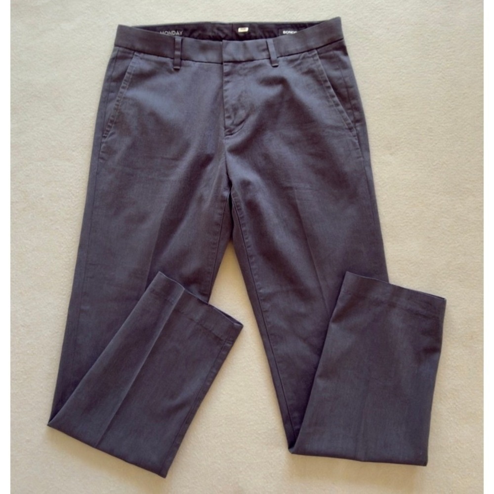 Bonobos Monday Weekday Warrior Dress Pants Grey 30x30 Men's Chino Trousers